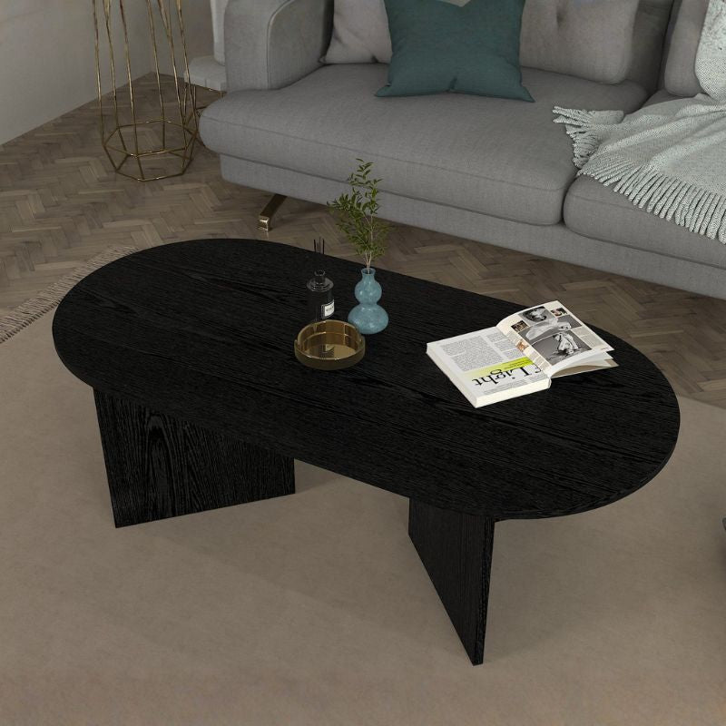 Τραπεζάκι σαλονιού Cortado  χρώμα sencron black 120x60x39,6εκ.