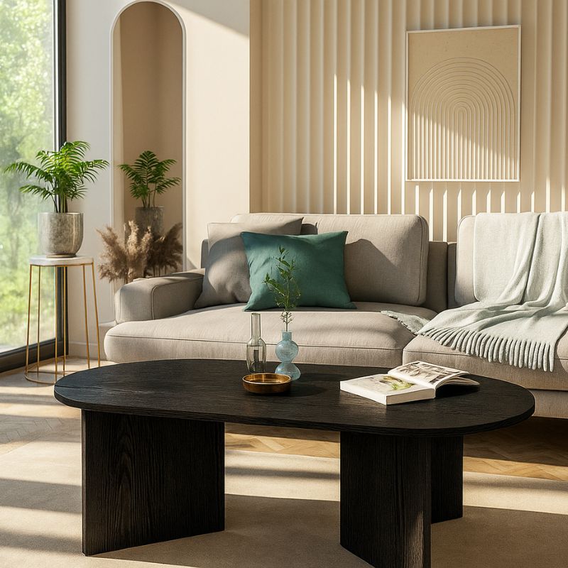 Τραπεζάκι σαλονιού Cortado  χρώμα sencron black 120x60x39,6εκ.