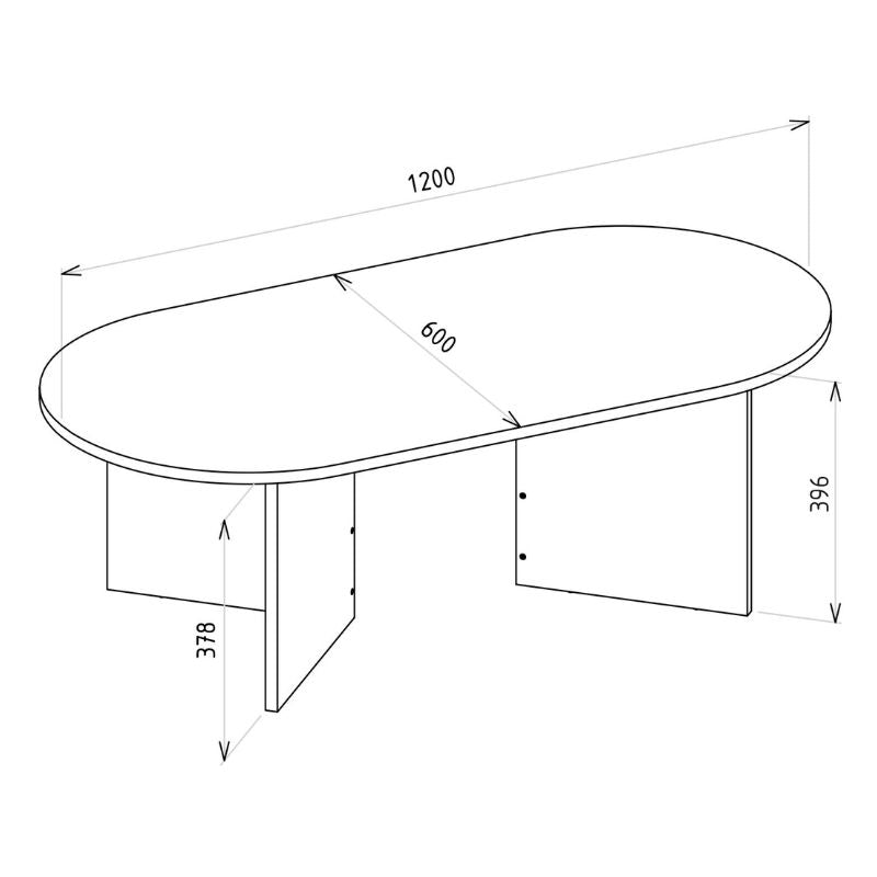 Τραπεζάκι σαλονιού Cortado  χρώμα sencron black 120x60x39,6εκ.
