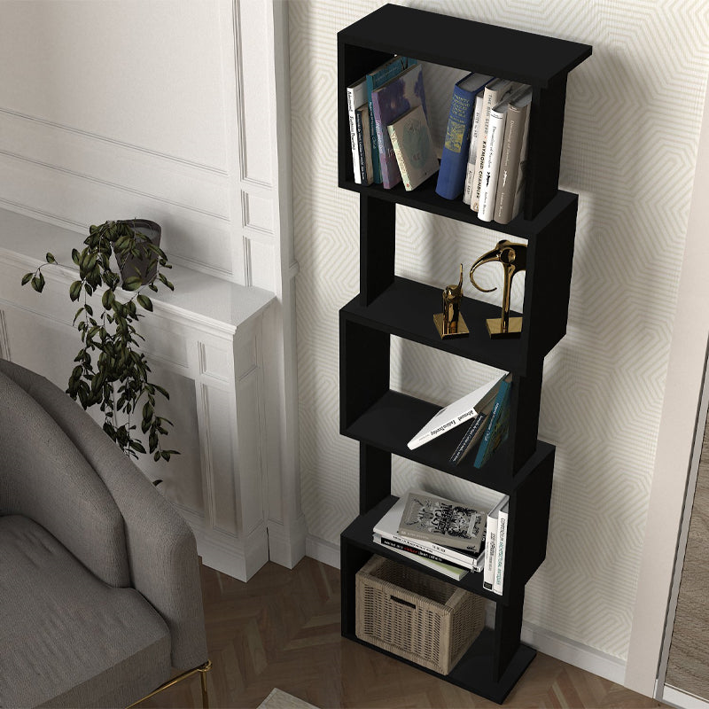 Βιβλιοθήκη Alvina  χρώμα μαύρο 45x19,6x158,8εκ.