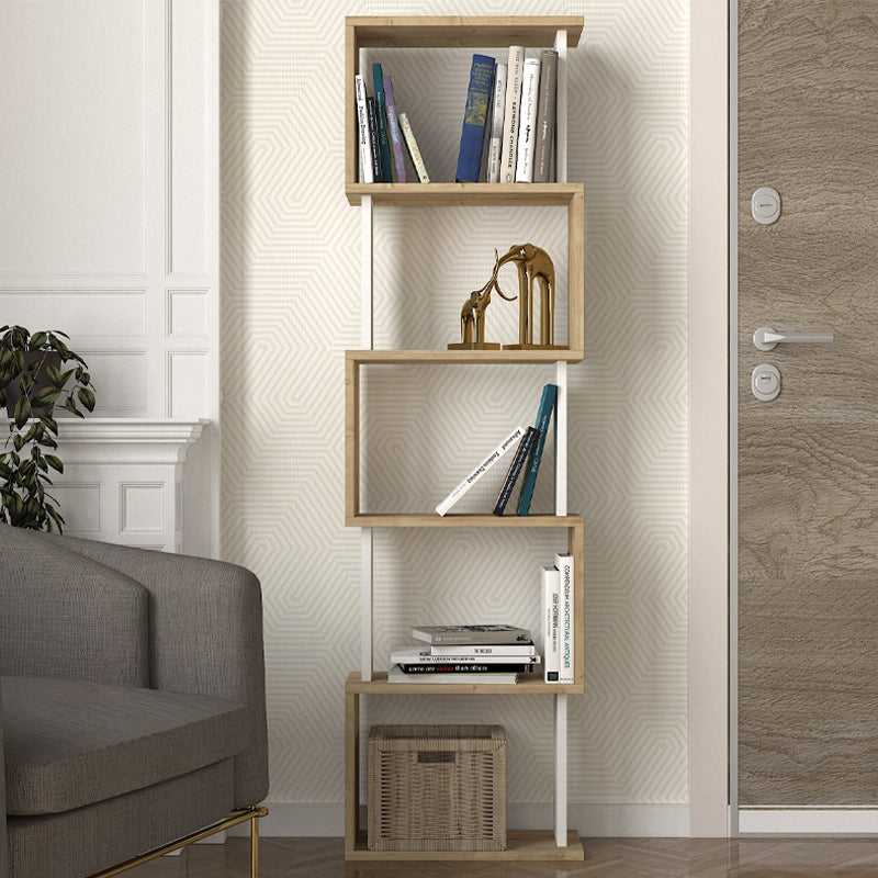 Βιβλιοθήκη Alvina  χρώμα sapphire oak - λευκό 45x19,6x158,8εκ.