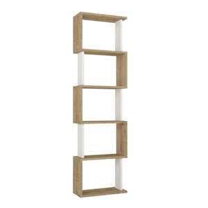 Βιβλιοθήκη Alvina  χρώμα sapphire oak - λευκό 45x19,6x158,8εκ.