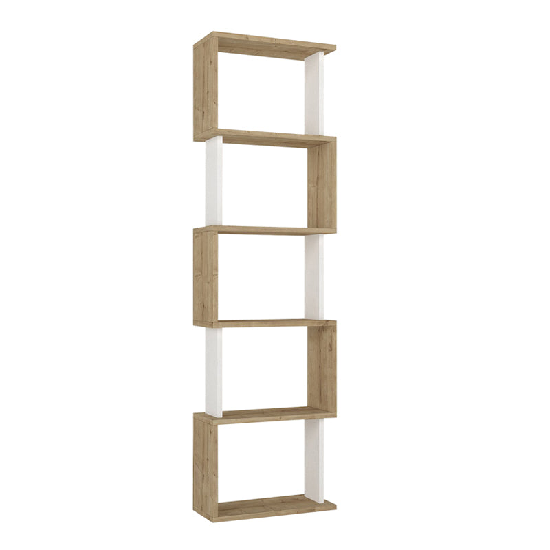 Βιβλιοθήκη Alvina  χρώμα sapphire oak - λευκό 45x19,6x158,8εκ.