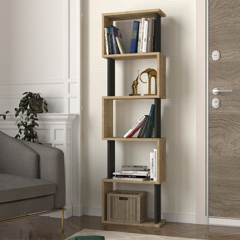 Βιβλιοθήκη Alvina  χρώμα sapphire oak - ανθρακί 45x19,6x158,8εκ. - Pakobazaar