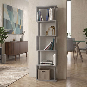 Βιβλιοθήκη Alvina  χρώμα γκρι σκυροδέματος 45x19,6x158,8εκ.