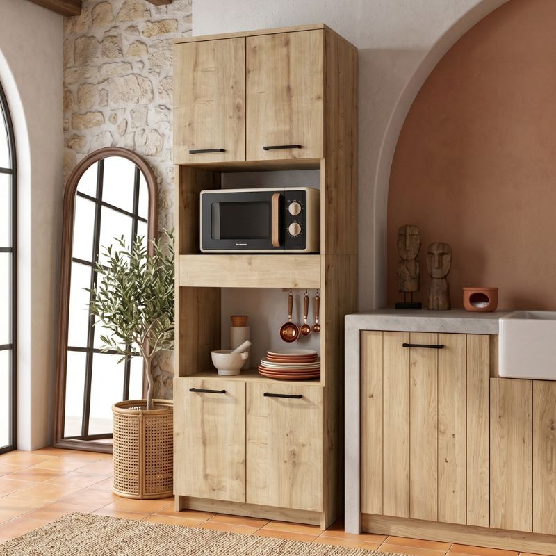 Ντουλάπι κουζίνας - μπάνιου Alvento  χρώμα sapphire oak 60x42x180εκ. - Pakobazaar