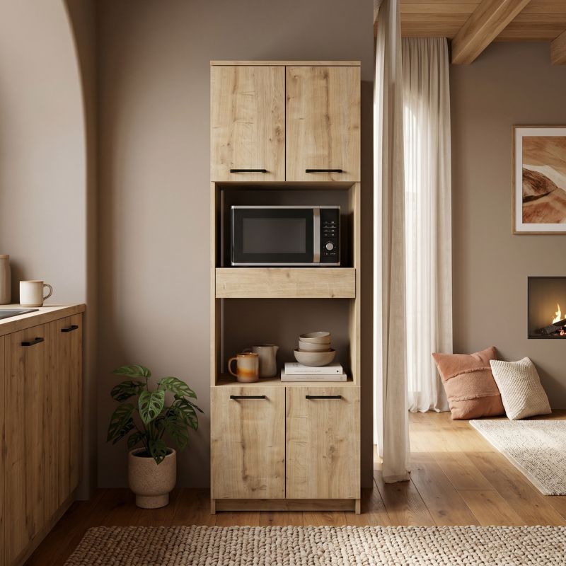 Ντουλάπι κουζίνας - μπάνιου Alvento  χρώμα sapphire oak 60x42x180εκ. - Pakobazaar