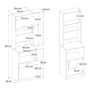 Έπιπλο κουζίνας Tuco 1  χρώμα sapphire oak 53,8x40x180εκ. - Pakobazaar
