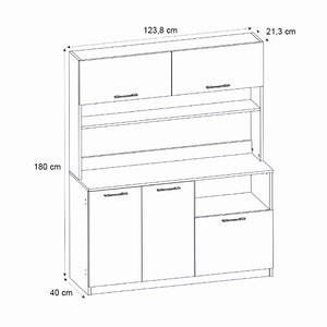 Έπιπλο κουζίνας Tuco 3  χρώμα sapphire oak 123,8x40x180εκ. - Pakobazaar