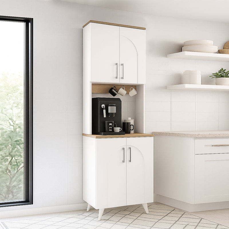 Έπιπλο κουζίνας Kalira 2  χρώμα λευκό - rota oak 60x40x196εκ.