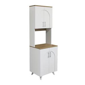 Έπιπλο κουζίνας Kalira 2  χρώμα λευκό - rota oak 60x40x196εκ.