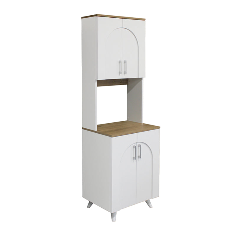 Έπιπλο κουζίνας Kalira 2  χρώμα λευκό - rota oak 60x40x196εκ.