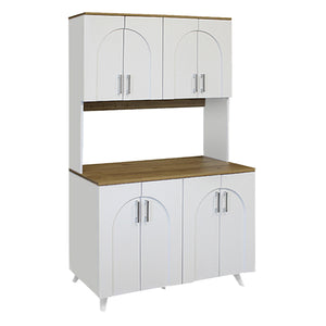 Έπιπλο κουζίνας Kalira 4  χρώμα λευκό - rota oak 120x40x196εκ. - Pakobazaar