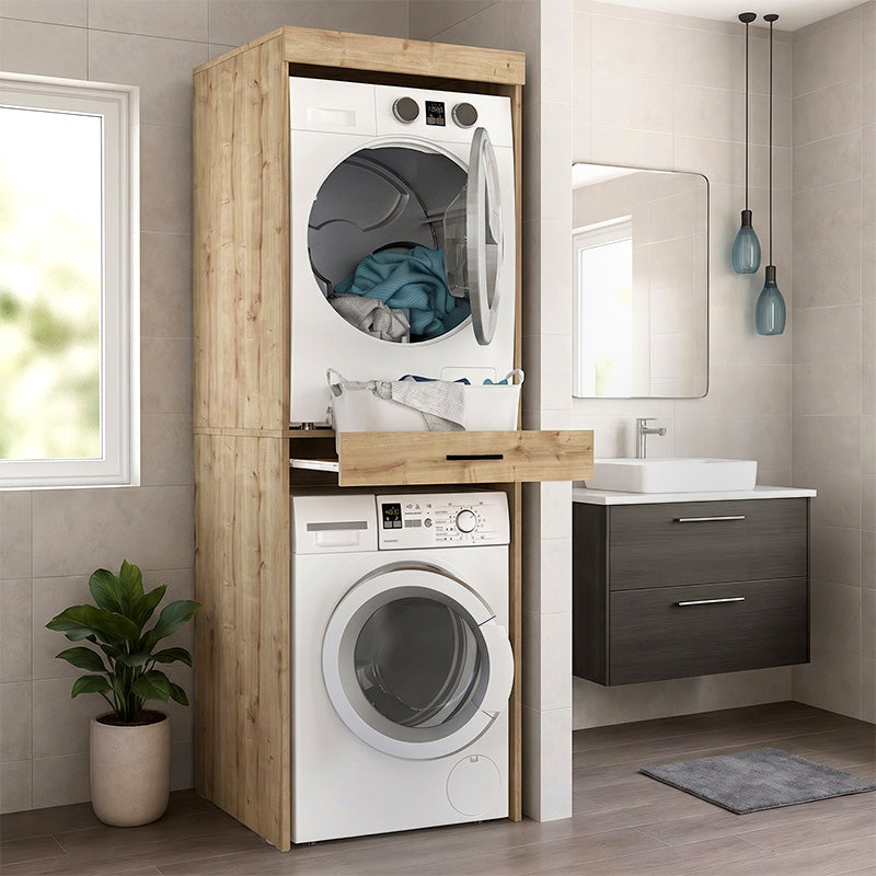 Έπιπλο πλυντηρίου - στεγνωτηρίου Fika  χρώμα sapphire oak 67x61,8x198,5εκ. - Pakobazaar