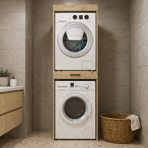 Έπιπλο πλυντηρίου - στεγνωτηρίου Fika  χρώμα sapphire oak 67x61,8x198,5εκ. - Pakobazaar