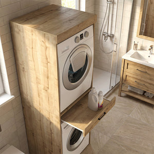 Έπιπλο πλυντηρίου - στεγνωτηρίου Fika  χρώμα sapphire oak 67x61,8x198,5εκ. - Pakobazaar