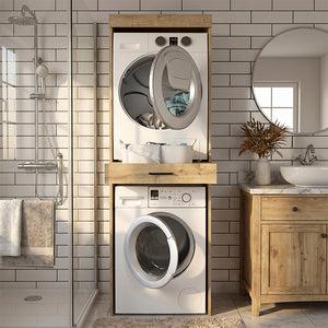 Έπιπλο πλυντηρίου - στεγνωτηρίου Fika  χρώμα sapphire oak 67x61,8x198,5εκ. - Pakobazaar