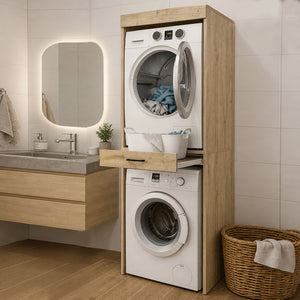 Έπιπλο πλυντηρίου - στεγνωτηρίου Fika  χρώμα sapphire oak 67x61,8x198,5εκ. - Pakobazaar