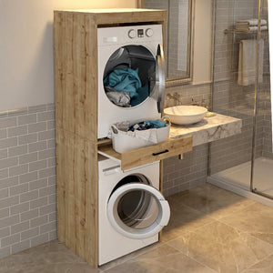 Έπιπλο πλυντηρίου - στεγνωτηρίου Fika  χρώμα sapphire oak 67x61,8x198,5εκ. - Pakobazaar
