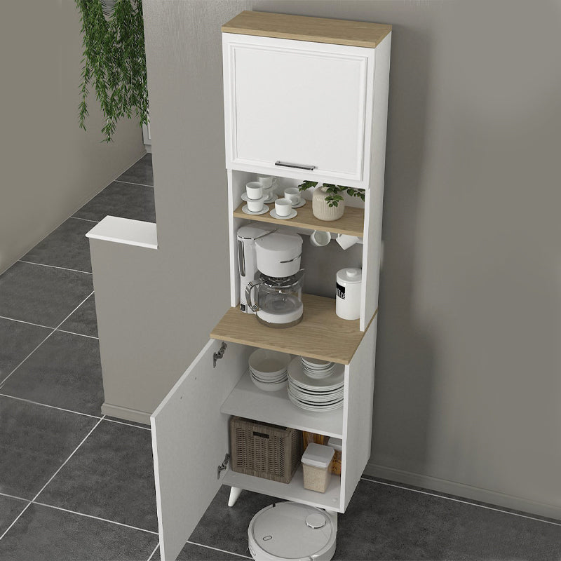 Έπιπλο κουζίνας Potter 1  χρώμα λευκό - rota oak 53,4x39,6x196,1εκ.