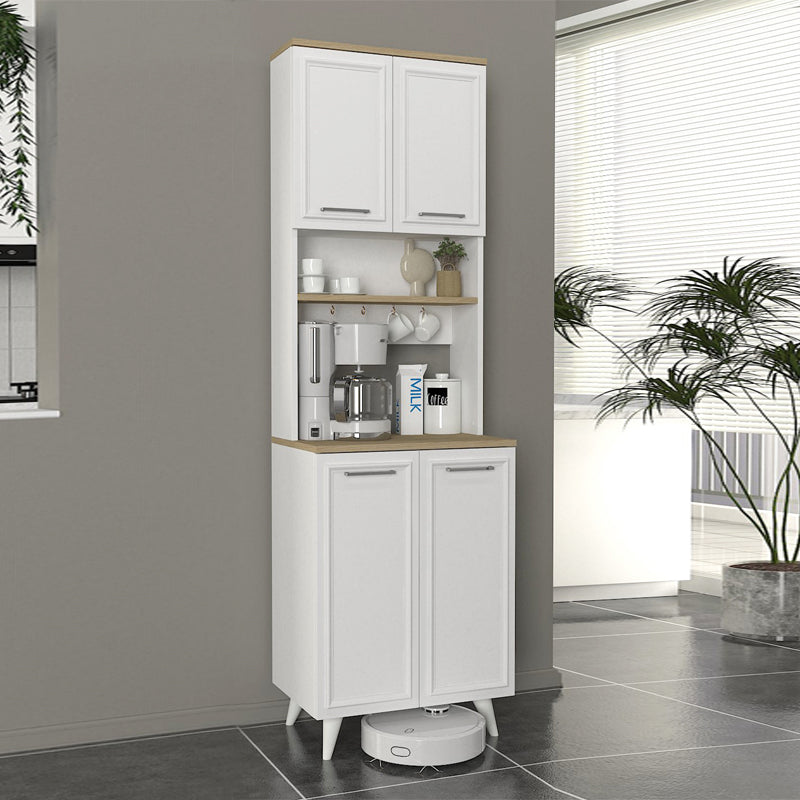 Έπιπλο κουζίνας Potter 2  χρώμα λευκό - rota oak 60x40x196,1εκ.