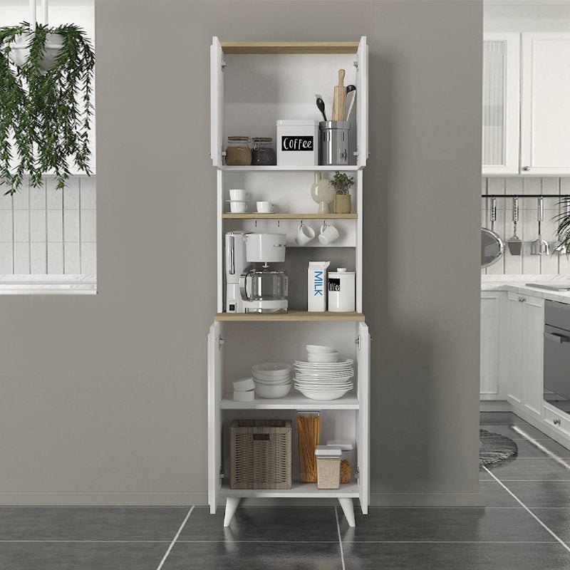 Έπιπλο κουζίνας Potter 2  χρώμα λευκό - rota oak 60x40x196,1εκ.