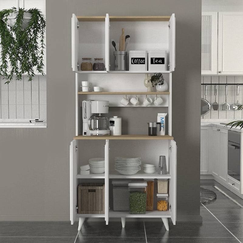 Έπιπλο κουζίνας Potter 3  χρώμα λευκό - rota oak 90x40x196,1εκ.