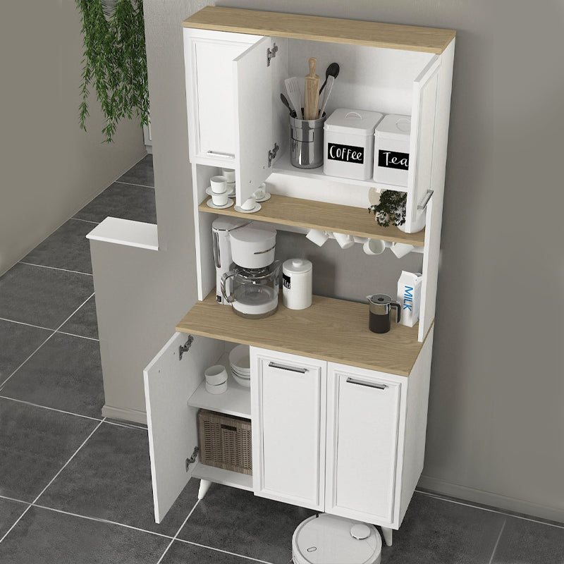 Έπιπλο κουζίνας Potter 3  χρώμα λευκό - rota oak 90x40x196,1εκ.