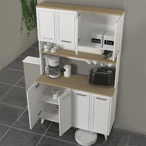 Έπιπλο κουζίνας Potter 4  χρώμα λευκό - rota oak 120x40x196,1εκ. - Pakobazaar