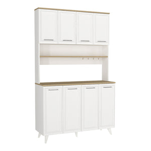 Έπιπλο κουζίνας Potter 4  χρώμα λευκό - rota oak 120x40x196,1εκ. - Pakobazaar