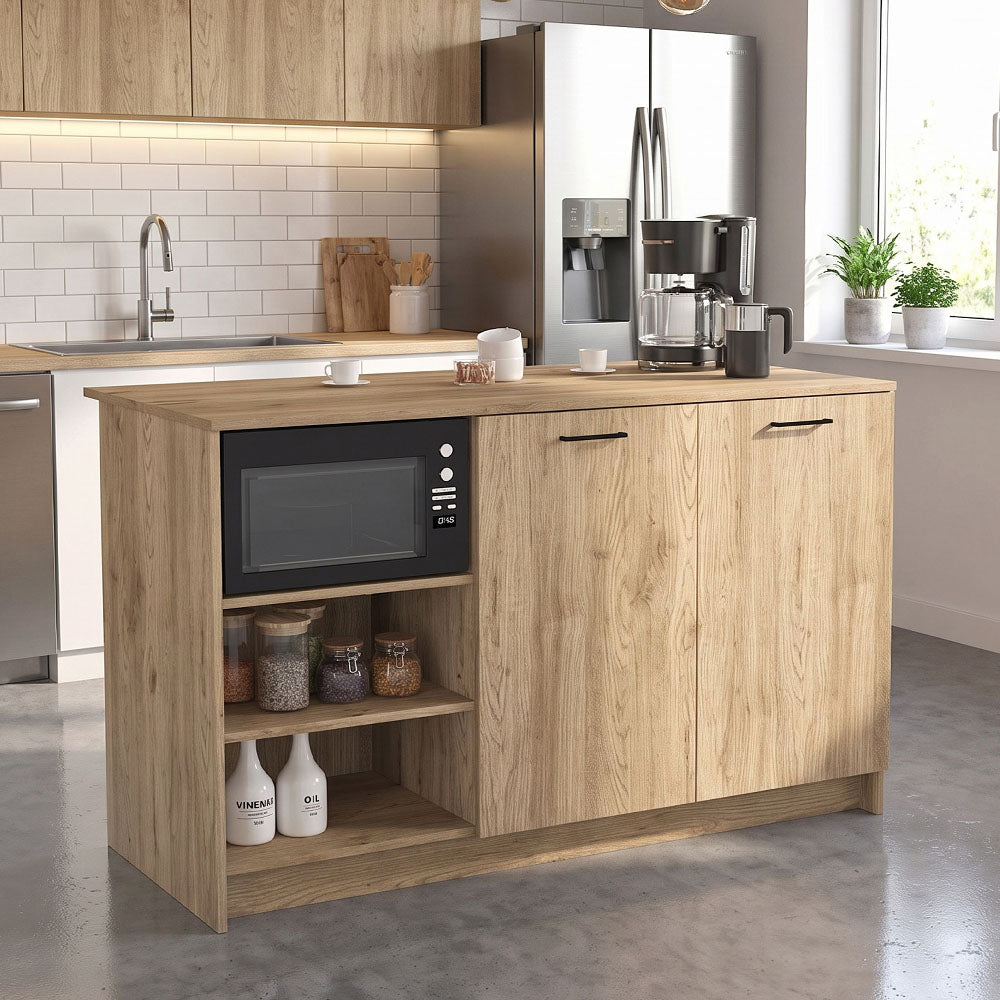 Τραπέζι - Πάγκος κουζίνας Peres  χρώμα sepet oak 150x70x91,8εκ.
