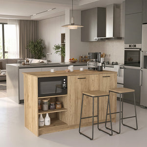 Τραπέζι - Πάγκος κουζίνας Peres  χρώμα sepet oak 150x70x91,8εκ.