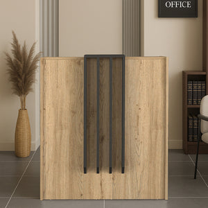 Γραφείο υποδοχής - reception Hola  χρώμα sepet oak - ανθρακί 93,6x45,2x110,3εκ.