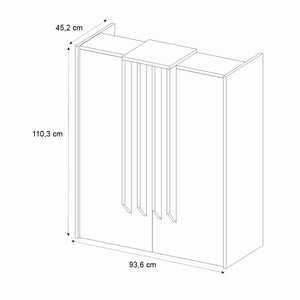 Γραφείο υποδοχής - reception Hola  χρώμα sepet oak - ανθρακί 93,6x45,2x110,3εκ.