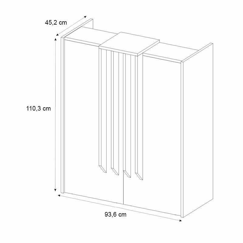 Γραφείο υποδοχής - reception Hola  χρώμα sepet oak - ανθρακί 93,6x45,2x110,3εκ.