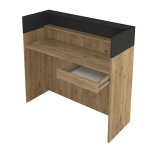 Γραφείο υποδοχής - reception Wilko  με LED χρώμα sepet oak - ανθρακί 113,6x42x110εκ.