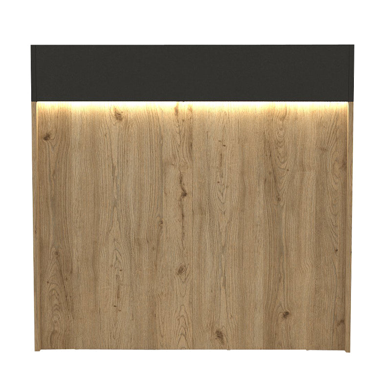 Γραφείο υποδοχής - reception Wilko  με LED χρώμα sepet oak - ανθρακί 113,6x42x110εκ.