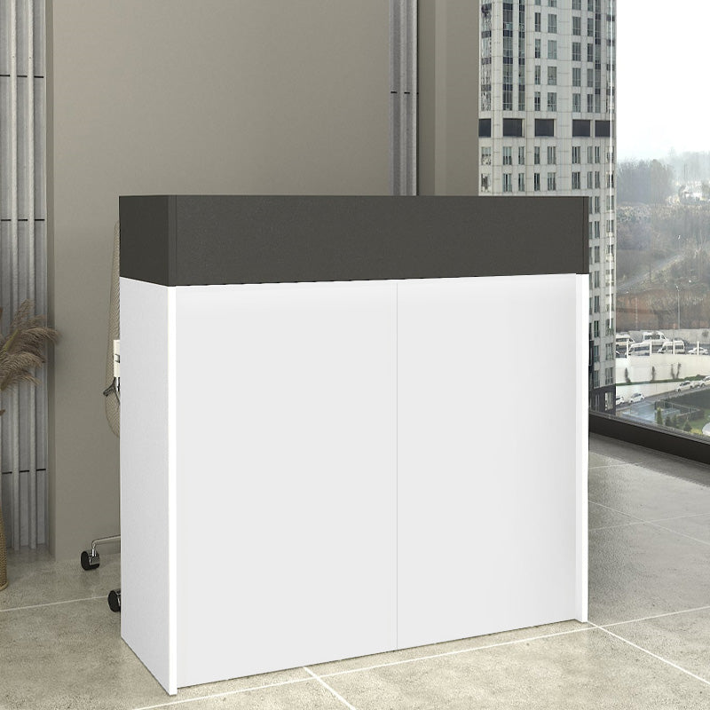 Γραφείο υποδοχής - reception Wilko  με LED χρώμα λευκό - ανθρακί 113,6x42x110εκ.