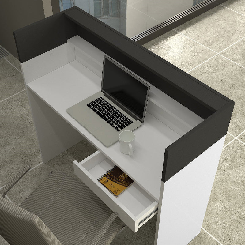 Γραφείο υποδοχής - reception Wilko  με LED χρώμα λευκό - ανθρακί 113,6x42x110εκ.