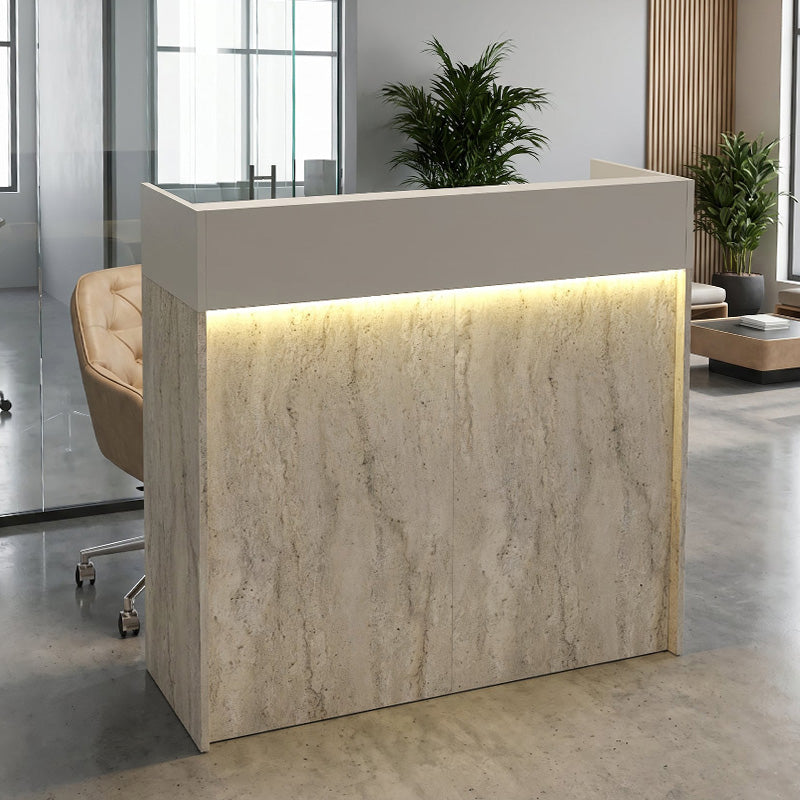 Γραφείο υποδοχής - reception Wilko  με LED χρώμα travertine - sandstone 113,6x42x110εκ. - Pakobazaar
