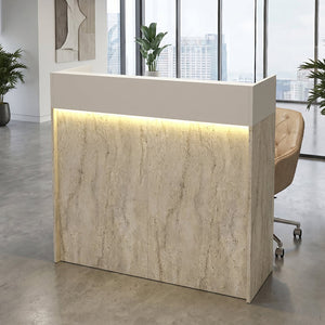 Γραφείο υποδοχής - reception Wilko  με LED χρώμα travertine - sandstone 113,6x42x110εκ. - Pakobazaar