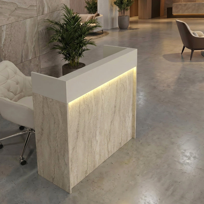 Γραφείο υποδοχής - reception Wilko  με LED χρώμα travertine - sandstone 113,6x42x110εκ. - Pakobazaar