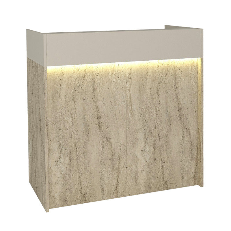 Γραφείο υποδοχής - reception Wilko  με LED χρώμα travertine - sandstone 113,6x42x110εκ. - Pakobazaar
