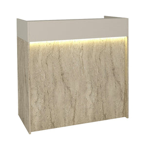 Γραφείο υποδοχής - reception Wilko  με LED χρώμα travertine - sandstone 113,6x42x110εκ. - Pakobazaar