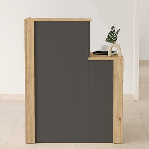 Γραφείο υποδοχής - reception Enter  χρώμα sepet oak - ανθρακί 86,9x40x110,3εκ.