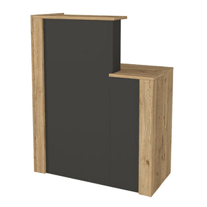 Γραφείο υποδοχής - reception Enter  χρώμα sepet oak - ανθρακί 86,9x40x110,3εκ.