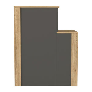 Γραφείο υποδοχής - reception Enter  χρώμα sepet oak - ανθρακί 86,9x40x110,3εκ.
