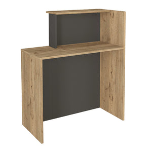 Γραφείο υποδοχής - reception Enter  χρώμα sepet oak - ανθρακί 86,9x40x110,3εκ.