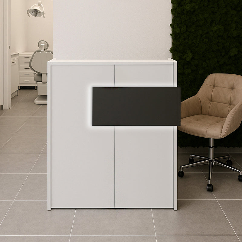 Γραφείο υποδοχής - reception Aloha  με LED χρώμα λευκό - ανθρακί 95,5x40x110,3εκ.