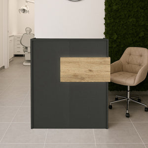 Γραφείο υποδοχής - reception Aloha  με LED χρώμα ανθρακί - sepet oak 95,5x40x110,3εκ.